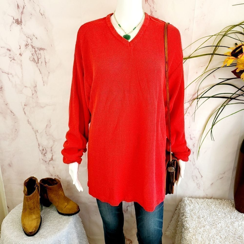 Gap v neck red knit sweater